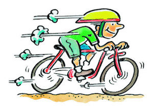 CARTOON BOY ON A BIKE-ILLUSTRATION